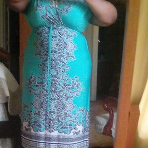 Aqua maxi dress